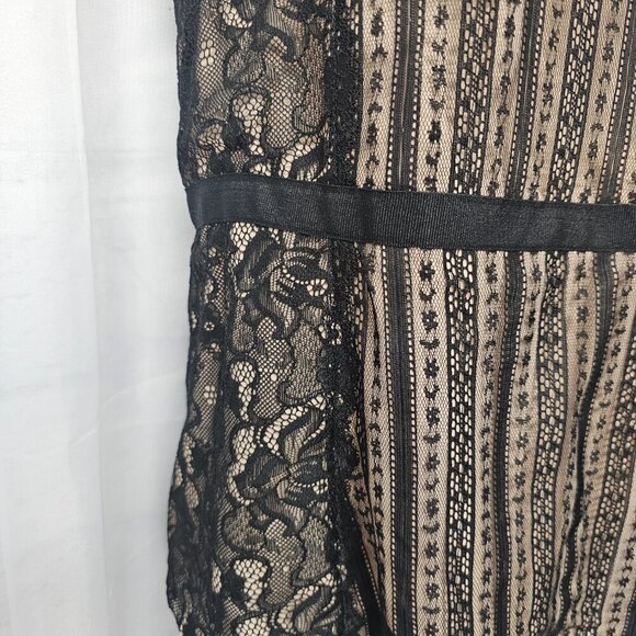 Loft Black Tan Lace Tank Top Boho Goth Coquette Fairy 12 - Picture 5 of 13